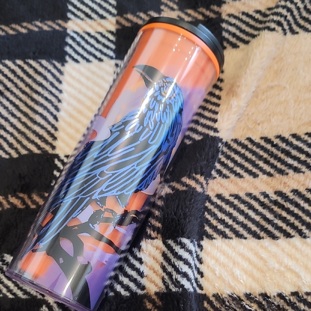 Starbucks Tumbler with Blue and Orange Design